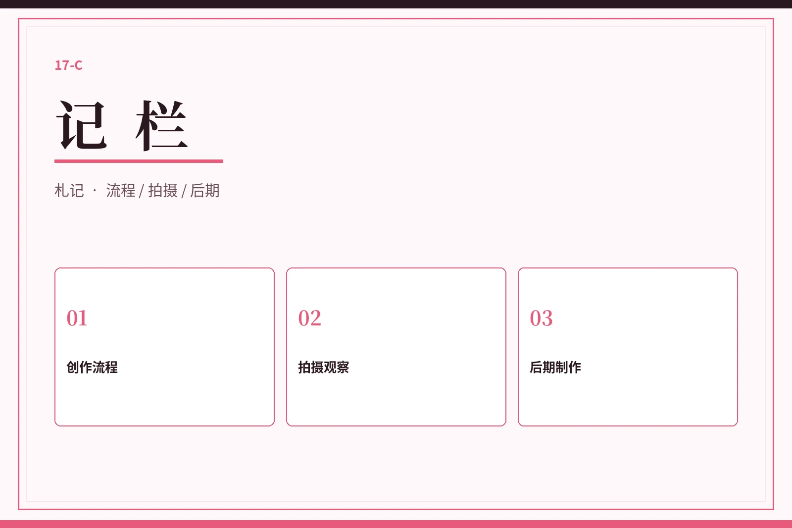 17C记栏手记